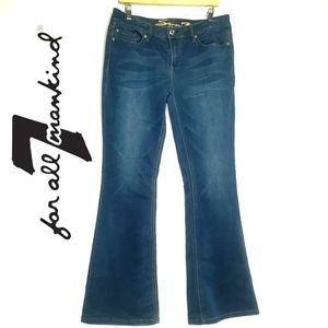 7 For All Mankind Flare Denim Jeans Sz12 Whiskering Five Pocket design